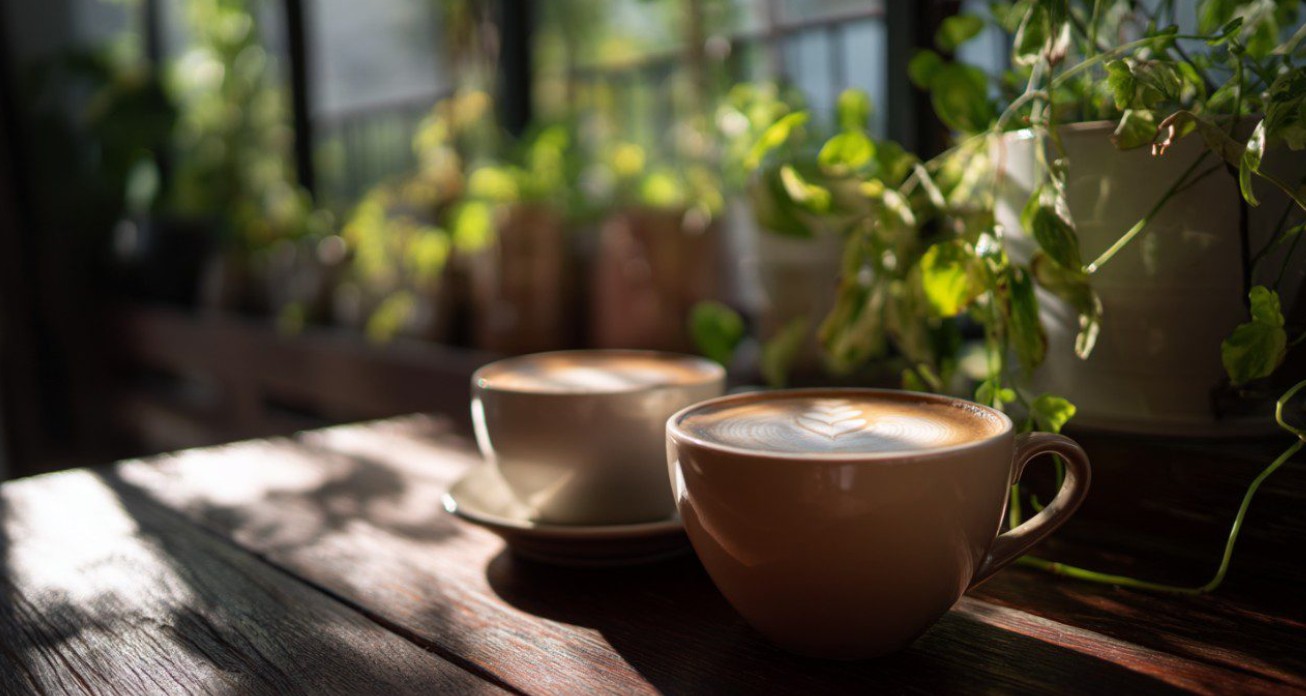 este sanatos sa bei cafea cu lapte – ceasca de cafea cu lapte pe masa