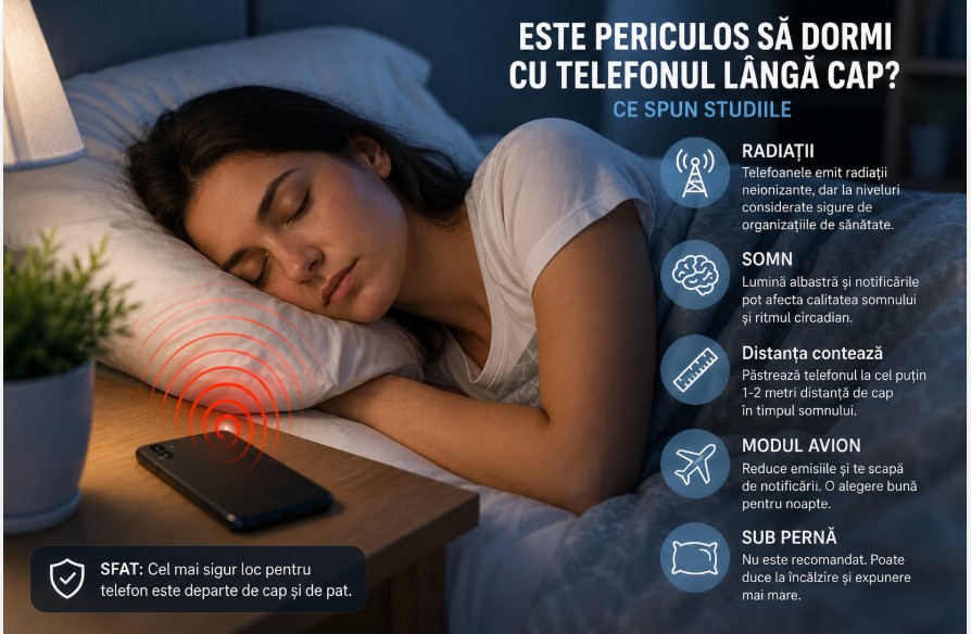 Este periculos să dormi cu telefonul lângă cap? Ce spun studiile